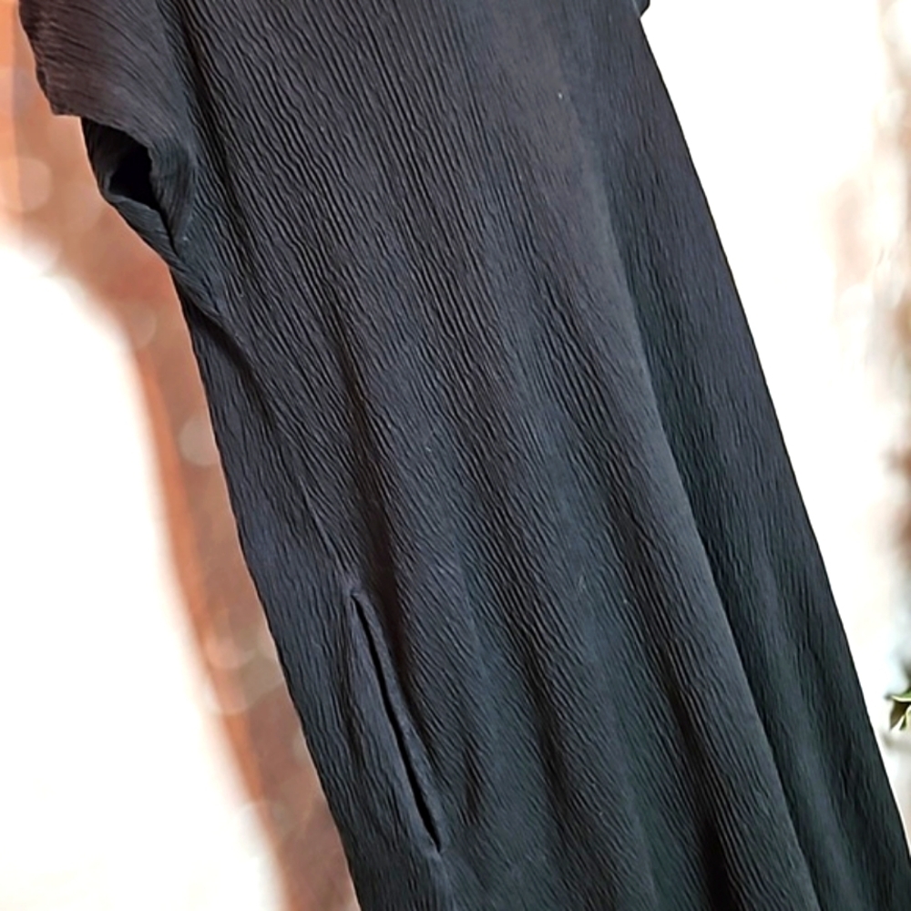 Lands End | Black Cotton Spandex Midi Dress - Picture 3 of 8